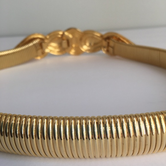 Accessocraft NYC 1970s Gold Stretchy Belt size S/M - Picture 4 of 8